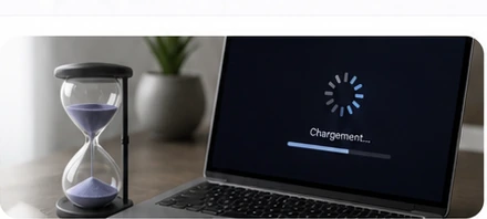 Ordinateur portable affichant un chargement lent